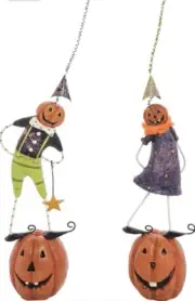 GALLERIE II Whimsy On Pumpkin A/2 Halloween Fall Harvest Hard Figure Decoration