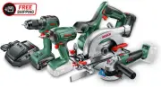 Bosch 18V 4 Piece Everyday DIY Tool Kit Kit: Brushless Hammer/Drill Driver, Impa