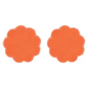 8pc Annabel Trends Scallop Edge Stonewashed Coaster Drink Mat Set 10cm Coral