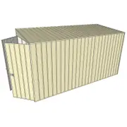 Build-a-Shed 1.5 x 3.7 x 2m Double Hinged Door Skillion Shed - Cream