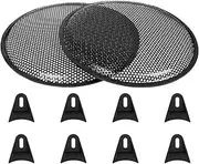 X AUTOHAUX 12 Inch Car Audio Speaker Sub Woofer Subwoofer Metal Black Waffle Grill Cover Protector with Rubber Edge and Clips 2 Pcs