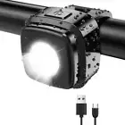 Bike Light, USB Rechargeable Bike Headlight Waterproof Bike Light Front Black