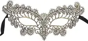 iMapo Masquerade Mask, Mardi Gras Lace Masks for Women Lady, Halloween Christmas Cosplay Venetian Party Prom Ball Eye Masks - Fox (Vintage Gold)