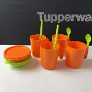 Tupperware Ilummia Mugs With Hang On Spoons 11oz Set Of 4 With Mini 2oz Bowls
