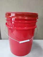NEW Lot of 5 ~ 5 Gallon Bucket with Gamma 2 Gamma Seal Lid. Red