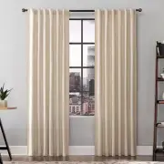 96"x50" Renato Linen Blend Light Filtering Back Tab Curtain Panel Beige - Scott