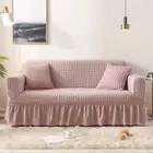 1/2/3/4 Seat Seersucker Elastic Sofa Cover Solid Thickness Elastic Sofa Cover