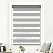 SHECUTE Upgraded Cordless Zebra Blinds for Windows, 33.5, Cream
