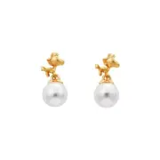 White Clover Woodstock PEANUTS Earrings 925 Silver P pearl, PNT-P004YG