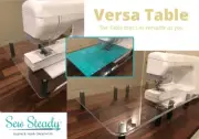 Pfaff Sew Steady Versa Table 16” x 13.5” or Extend to 16” x 27” - Made in USA