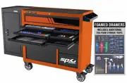 SP Tools SP50626XOR - Tool Kit - Custom Series Roller Cabinet with Side Cabinet - 238 Piece Metric/SAE -Orange - Plus 2 Extra EVA Foam Tray