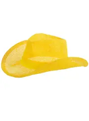 Western Yellow Hessian Adults Cowboy Hat