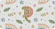 Turtle Rainbow Flowers Toddler Bed Sheet Travel Soft&Comfortable Cot Sheet for Folding Toddler Bed for Children Cots Sleeping 50'' x 25'' (Sheet,Bed Not Included)