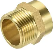 uxcell Brass Pipe Fitting G1 Male Thread to 28mm ID Hex Connector Adapter