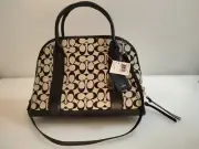 NWT Coach Bleecker Preston Satchel handbag Light Beige Black F30160