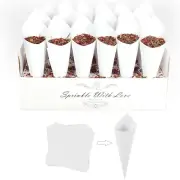Bekecidi 30 Pieces Biodegradable Confetti Cones and Stand Tray Paper Cone Box 30