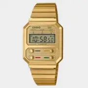 CASIO Unisex Wrist Watch A100WEG-9A | Vintage Style, Digital Display, Gold-Tone