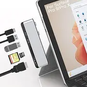 Surface Pro 9 Hub Docking Station with 4K HDMI, USB-C Thunerbolt 4(Video+Data+100W Charge), 2X USB3.0, SD+TF Card Slot, Triple Display(Surface Pro9+HDMI+USB C) for Microsoft Surface Pro 9/Pro X