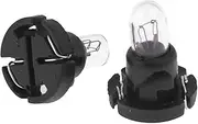 uxcell 2pcs Black Shell T4.7 Warm White Bulb Dashboard Wedge Light for Car internal
