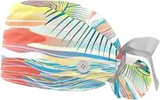 [WOSHJIUK] Working Hat 2 Pack Scrub Caps for Women,Natural Scenery Tropical Sunset,Tie Back Cap Adjustable Scrub Hat