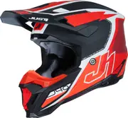 Just1 J40 Flash Motocross Helmet, black-white-red, Size L for Men Black White Red