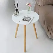 Round Side Table, Small Accent Table Nightstand Modern End Table for White