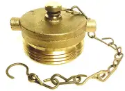 1-1/2" NST FDC Brass Plug & Chain for Hydrant, Hose or Fire Department Conn.