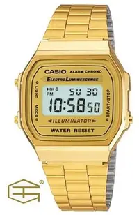 在飛比找Yahoo!奇摩拍賣優惠-【天龜】CASIO 全金復刻中性錶 A168WG-9W