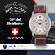 CX Swiss Military SPITFIRE Vintage Watch Swiss Quartz Date 10ATM Silv Dial 2870