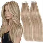 Invisible Tape In Russian Remy Human Hair Extensions THICK Skin Weft Blonde 150g