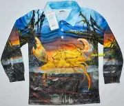 BNWT - Samaki Mud Crab Fishing Shirt Youth Long Sleeve Jersey - Size: 6