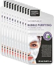 Skin Republic 10 Pack Bubble Purifying + Charcoal Face Mask Sheet
