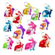 30 Packs Rabbit Fidget Bubble Bulk Mini Pop Keychain Fidget for Teens and