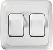 RV Designer S533 Contoured DC Wall Switch On/Off - Double, White