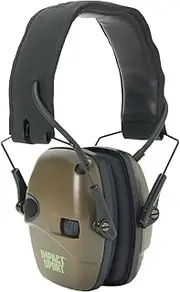 [Howard Leight] Honeywell Ademco Impact Sport Bluetooth 5.0 Electronic Shooting Earmuff (R-02548) Od Green