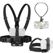 Phone Strap Mount Set, Phone Chest Strap Mount+Phone Head Mount +Phone Neck H...