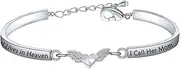[LQRI] Memorial Jewelry Loss of Family Member Gift My Guardian Angel Lives in Heaven I Call Him/Her Grandpa Son Grandma Mom Daughter Angel Wing Charm Bracelet