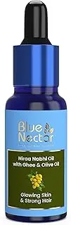 Blue Nectar Ayurveda Nabhi Oil with Ghee & Olive Oil | Natural Belly Button Oil for Radiant Skin, Strong Hair & Deep Hydration (22 Herbs, 30ml)