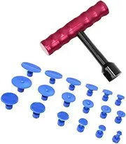 Parliky 1Set Paintless Dent Removal Kit DIY Dent Puller Tool with T Bar and Glue Tabs for Auto Body Repair Durable Easy to Use for Car Hail Damage Fix