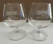 THE GLENTURRET Collectible Whiskey Glass 4" Short Set of 2 NOS