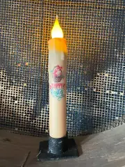 Primitive Handcrafted Spring Summer 7"Happy Easter Led Timer Taper Candle