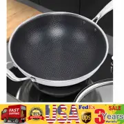 Stainless Steel Kitchen Frying Pan Non Stick Double Sided Screen Honeycomb Wok