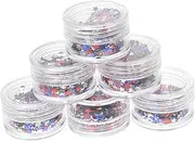 WRITWAA Independence Day Nail Glitter Flakes Star Sequins for Nail Art Face Body Decoration Mixed Colors for DIY Manicure for Women for Holiday Crafts
