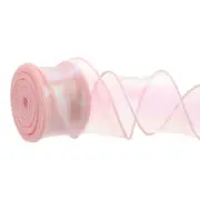 1-1/2"x10Yd Iridescent Organza Ribbon Sheer Wired Chiffon Ribbons Champagne