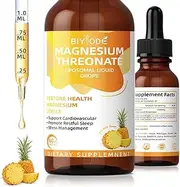 Magnesium L-Threonate Supplement 60ml | Supports Brain Health & Cognitive Function | Aids Memory, Focus & Learning | Promotes Relaxation & Sleep Quality | Bioavailable Magnesium for Brain Support