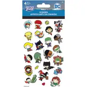 DC Comics Chibi Justice League 4-Sheet Variety Sticker Set Multi-Color