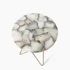 Natural White Agate Console Side Table , Agate Coffee Table Decor 12"x12"
