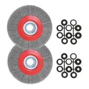 8"Bench Wire Wheel Brush for Bench Grinder Coarse Crimp Steel Wire 0.012" 2-Pack