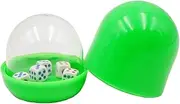 TX GIRL Plastic Dice Cup with Tray 5pcs #13 White Dice Spherical Plastic Transparent Cover Gambling Casino Equipment (Color : Green)