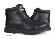 UGG Stenton Black Leather Fur Boots Mens Size 11 *NIB*